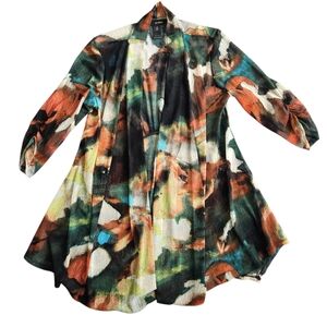 Ali Miles Abstract Art Romantic Whimsigoth Witchy Top Open Mesh Cardigan Women M